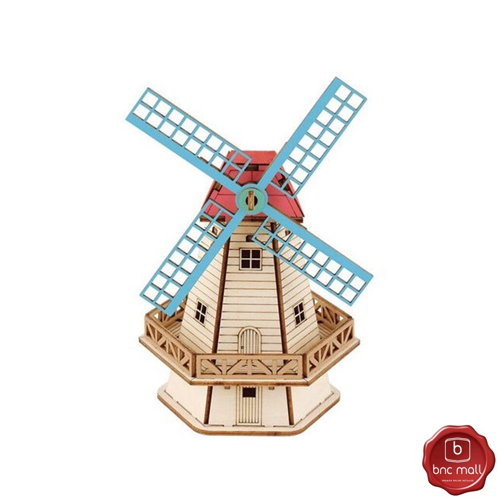 Youngmodeler Mini Windmill 3D Wooden Model Kit DIY Self-Assembly