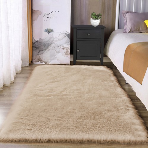 Latepis Faux Fur Sheepskin Area Rugs Soft Shaggy Carpet for Living Room Bedroom - Picture 170 of 219