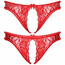 Men's Crotchless Panties Bow Lace Sissy Skirted Briefs Boxer Knickers