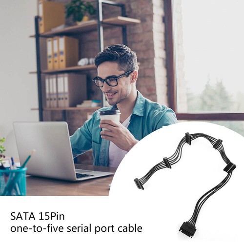 4pcs For HDD SSD SATA Power 15 Pin 1 Male To 5 Female Splitter Hard Drive Cable - Picture 4 of 18