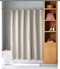 Haven Washed Faille Shower Curtain Pumice Stone Organic Cotton Bed Bath Beyond