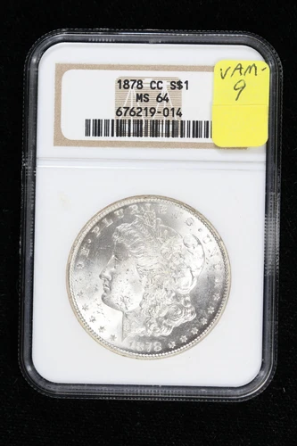 1878-CC Morgan Dollar VAM-9 CC Tilted Right NGC MS 64 48EQ