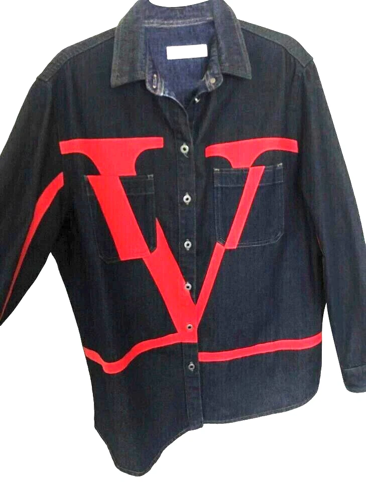 Giacca di jeans Valentino Rosso V LOGO M