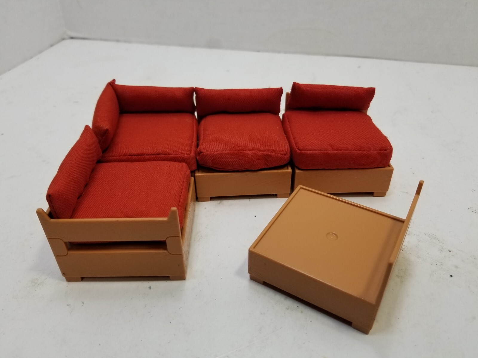 Miniature Doll House Furniture Tomy Japan Sectional Couch Mid Century
