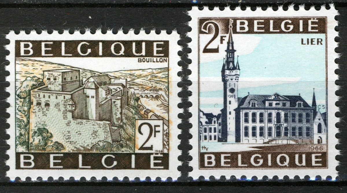Belgium 1966, Definitive Stamps: Sights set MNH, Mi 1454-55