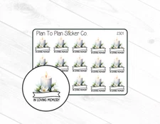 2301~~In Loving Memory Planner Stickers