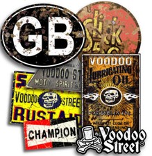 GB Sticker Packung Von Voodoo Street™, Wasserdicht Vinyl, Qualität, Rat Look,