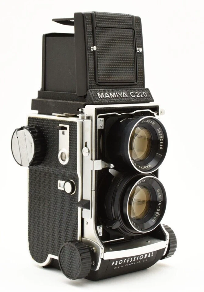 Cámara fotográfica Mamiya C220 Pro TLR 80 mm f/2,8 punto azul de JAPÓN #3854L Foto 4 de 4