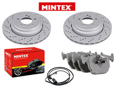 FOR BMW M3 E46 3.2 2000 - 2006 REAR BRAKE DISCS DRILLED VENTED PAIR +PADS 328MM