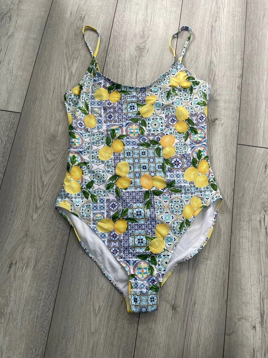 LEMON PRINT SWIMSUIT BRAND NEW RECYCLED PLASTIC SIZES 8 20 eBay