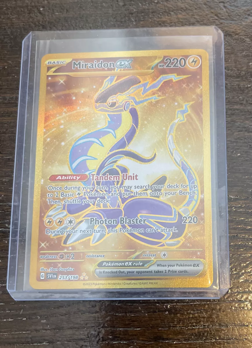 Pokemon MIRAIDON EX 253/198 Gold Secret Rare (Scarlett Violet Base