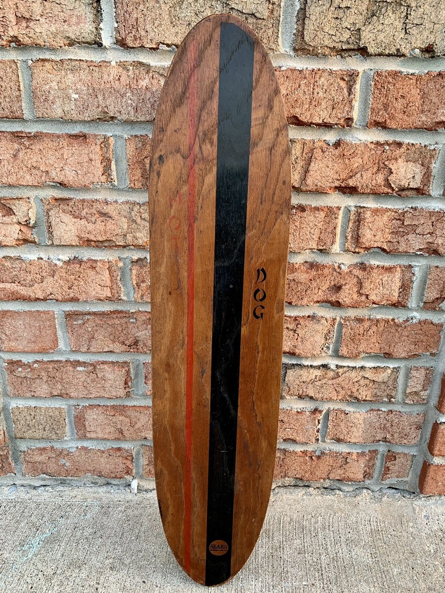 Vintage 1965 Sears Wood Hot Dog Sidewalk Surfer Skateboard w/ Clay
