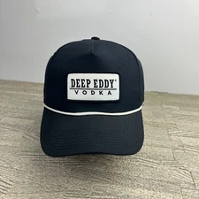Vintage Deep Eddy Vodka Hat Cap Snap Back Adjustable Navy Blue Alcohol Beer Mens