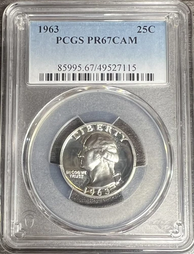 1963 Silver Proof Washington Quarter PCGS PR67CAM