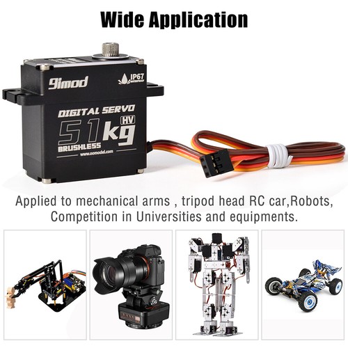 9imod Waterproof 51KG 8.4V HV Brushless Digital Servo for 1/8 1/10 RC Model DIY - Picture 7 of 15