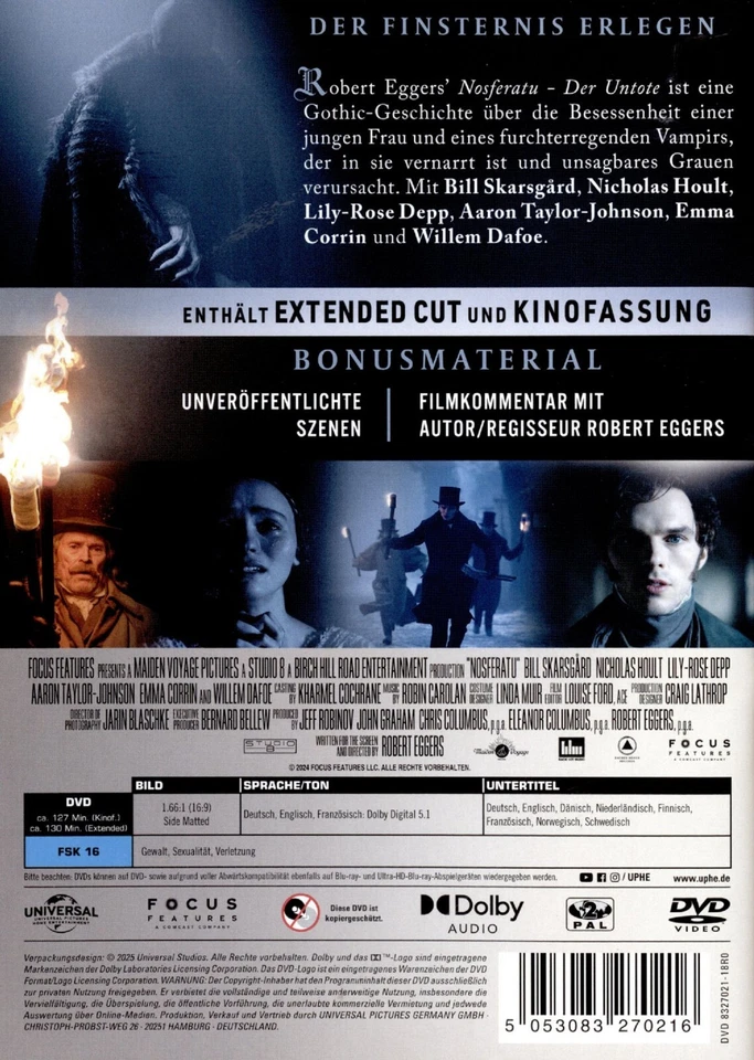 Nosferatu - Der Untote - Extended und Kinofassung (2024)[DVD/Neu/OVP] - Bild 2 von 4