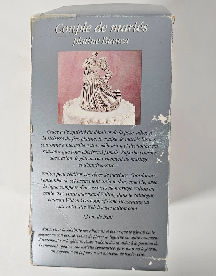 Difícil de Encontrar Wilton Bianca Platino Boda Pareja Pastel Topper 2002 LEER POR FAVOR Foto 2 de 4