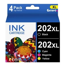 202XL Ink Replacement for Epson 202XL XP-5100 WF-2860 Printers (4 Pack)