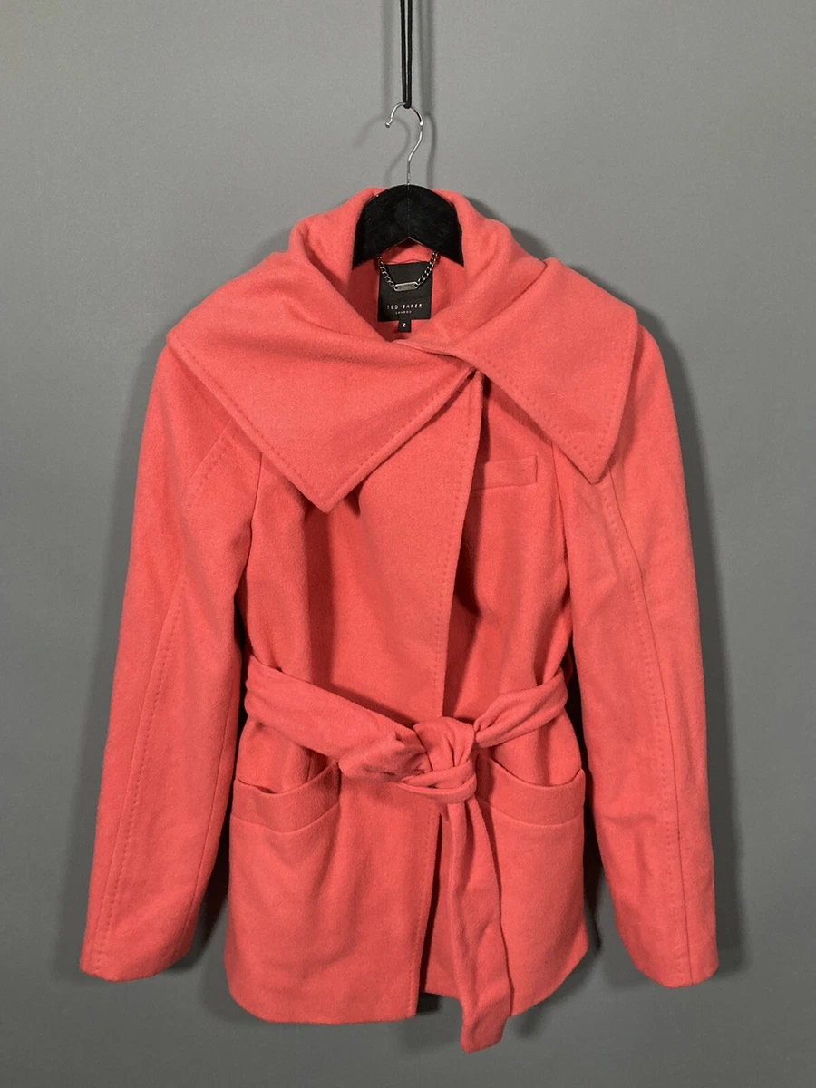 TED BAKER WOOL BLEND Jacket - Size 2 UK10 - Pink - Great Condition -  Women's | eBay