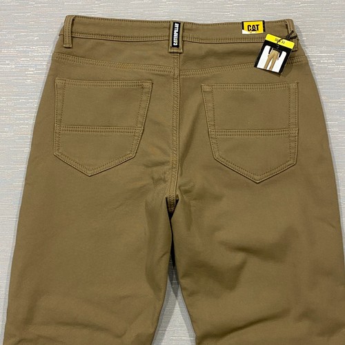 CAT Caterpillar Arbeitshose Herren 32 x 32 Fleece gefüttert braun Canvas isoliert - Bild 9 von 16