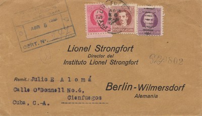 Registered Letter To Strongfort In Berlin Karibik Professioneller Verkauf 1933