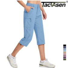 Women's Capri 3/4 Length Pants Outdoor Quick Drying Water-Resistant Cargo Shorts