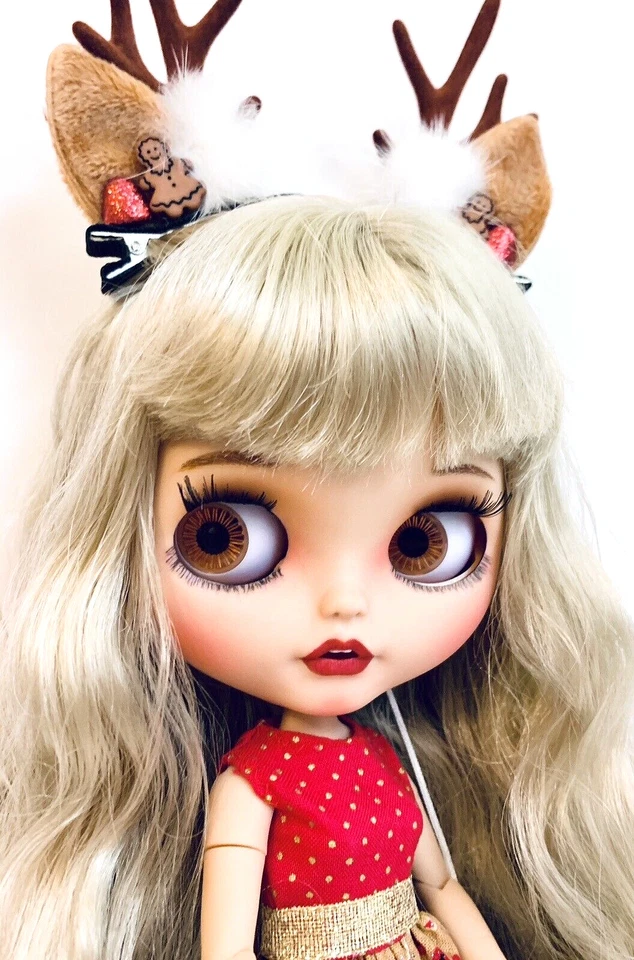 Muñeca articulada Blythe personalizada única en su clase niña pan de jengibre 12" en adorable traje navideño Foto 4 de 4