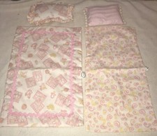EMMA SAGE DOLL GIRL PINK BABY BEDDING SET 5 PC