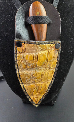 GATOR Neck Knife sheath with 440c Patch Knife Pow Wow hunter skinner BUSH CRAFT