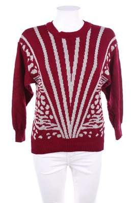 Schoeller Pullover Strick Vintage Glitzer D 40 burgundy
