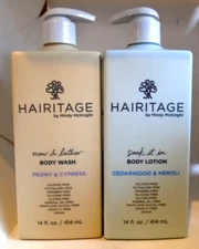 HAIRITAGE by MINDY MCKNIGHT Peony & Cypress Body WASH & Cedarwood Neroli LOTION