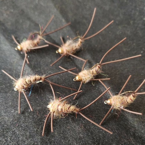 FLY FISHING FLIES BEAD HEAD NYMPH GOLDEN STONE # 8 FRONTIER FLY COMPANY - Picture 2 of 4