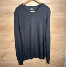 Nike Golf Tour Performance V-Neck Sweater Dark Gray Merino Wool Blend Men's L