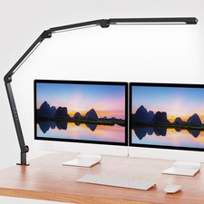 LED Desk Lamp with Clamp,Adjustable Swing Arm Desk Lamps for Home Office,Dimm...