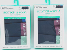 NEW 3 PPACK MENS SCOTCH  SODA AMSTERDAM ACTIVE STRETCH PREMIUM BOXER BRIEFS