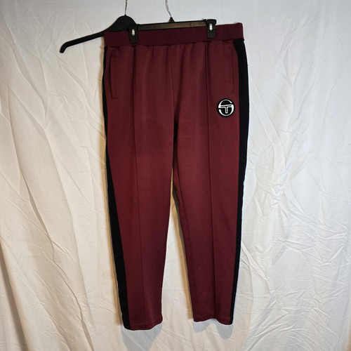Sergio Tacchini Men’s Burgundy/Black Track Pants 2XL