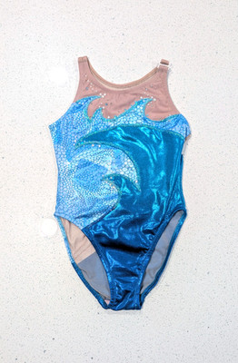 Rainbow OOAK Handmade Pageant Dance Skating Acro Acrobatic Leotard Size 32 AXS