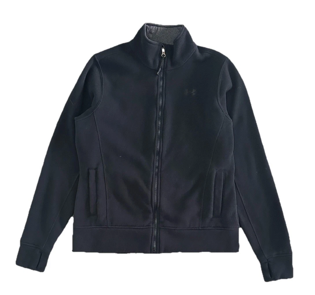Under Armour Men’s Large Full Zip Knit Storm Jacket Black Size L Zip Up Pockets