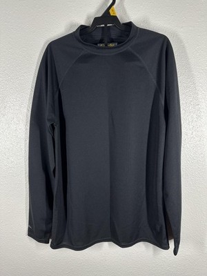 Cabelas Shirt Mens Small Black Long Sleeve Performance Raglan Crewneck Outdoor