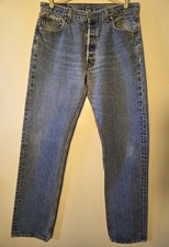 Vintage Levi 501 xx USA Made Denim Jeans Tag 36x36 34x34 Oct 1995 distressed