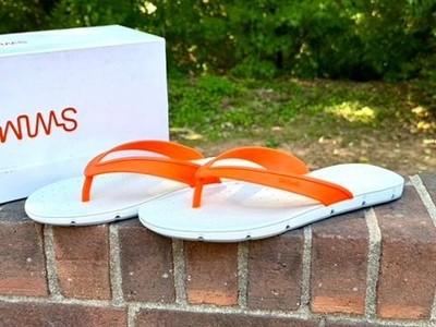 SWIMS Breeze Thong Sandal Mens Size 11 Orange White Gray Flip Flop 21287-589-11