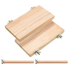 4 PCS Bird Perch Stand Platform Toy, Natural Wood Parrot Perch Stand Stick Pl...