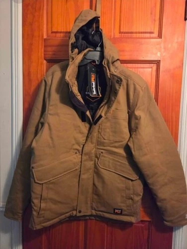 Timberland PRO Men's Ironhide Insulated Hooded Jacket in  Dark Wheat Small NWT - product listing photo