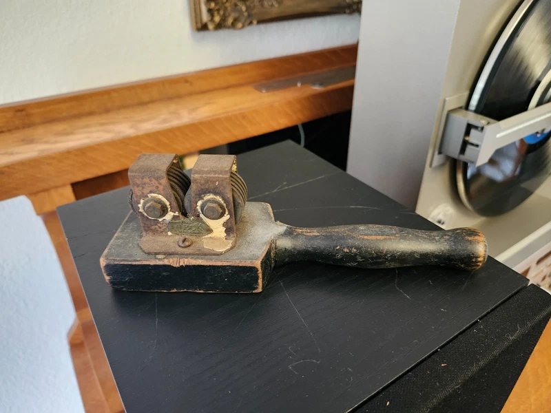 Vintage WECK Wood Handle Pull-Through Knife Sharpener