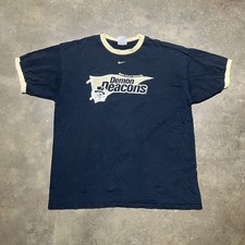 Vintage Y2k Wake Forest University Black Nike Team Ringer T-Shirt