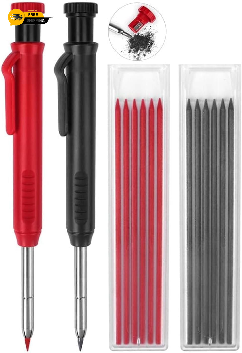 S Mechanical Pencils With 12 Refills, Construction Pencil