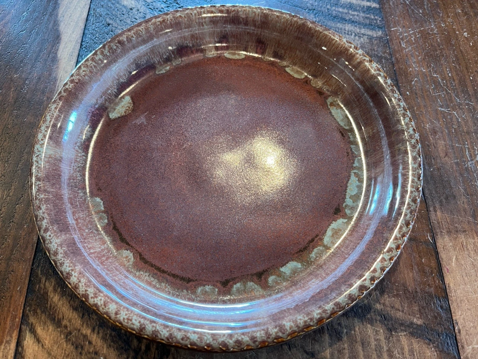 RARE 2014 MUDD POTTERY OF NORTH CAROLINA 10.25” PIE PLATE FREE SHIPPING