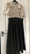 LADIES - Black Mix Short Sleeve Dress - SHEIN - Size 12-14 - BX113