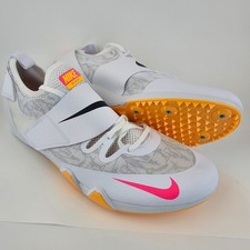 Nike Pole Vault Elite White Hyper Pink Orange Track Field Spikes Men's Size 12