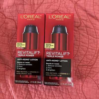 (2PACK) L'Oreal Paris Revitalift Triple Power Anti-Aging Lotion - 12/28 02/28